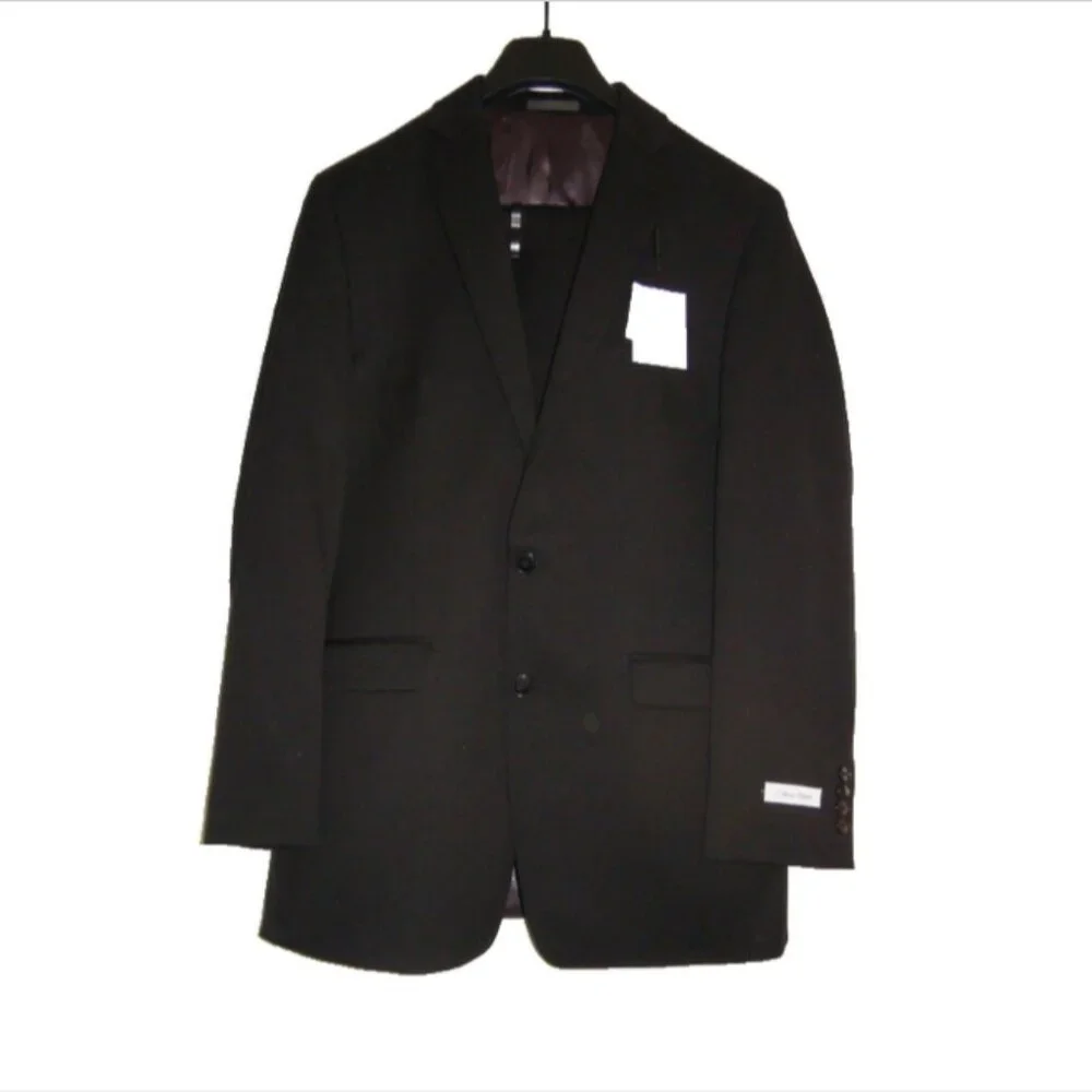 Calvin Klein Black Slim Fit Wool Suit